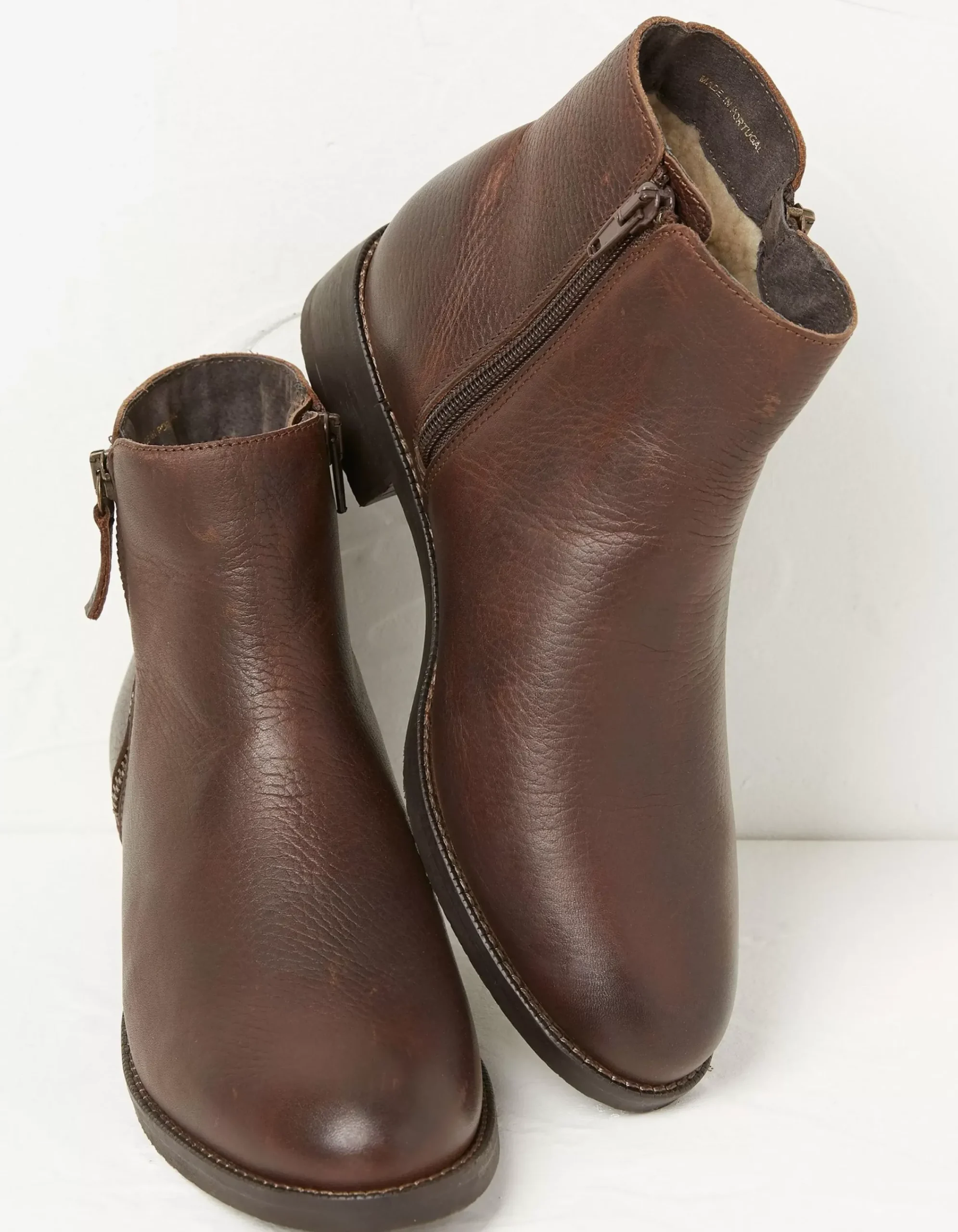 FatFace Aria Ankle Zip Boots Chocolate Brown Best