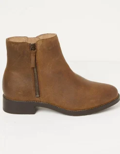 FatFace Aria Ankle Zip Boots Tan Discount
