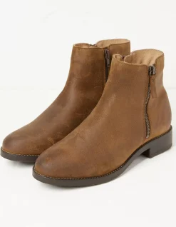 FatFace Aria Ankle Zip Boots Tan Discount