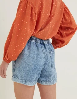 FatFace Ashby Pull On Denim Short Mid Blue Discount