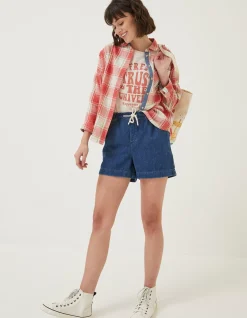 FatFace Ashby Pull On Denim Short Dark Blue Hot