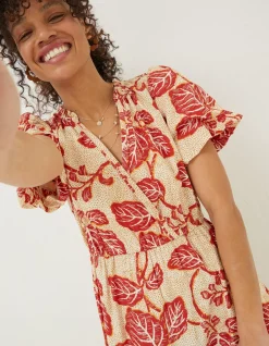 FatFace Aubrey Vine Floral Maxi Dress Cream Outlet