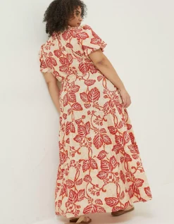 FatFace Aubrey Vine Floral Maxi Dress Cream Outlet