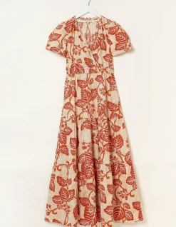 FatFace Aubrey Vine Floral Maxi Dress Cream Outlet