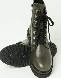 FatFace Aureilia Ankle Hiker Boot Olive Green Outlet