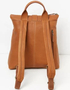 FatFace Ava Leather Backpack Tan Online