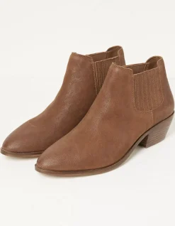 FatFace Ava Western Ankle Boot Tan
