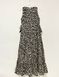 FatFace Avery Paint Stroke Midi Dress Black