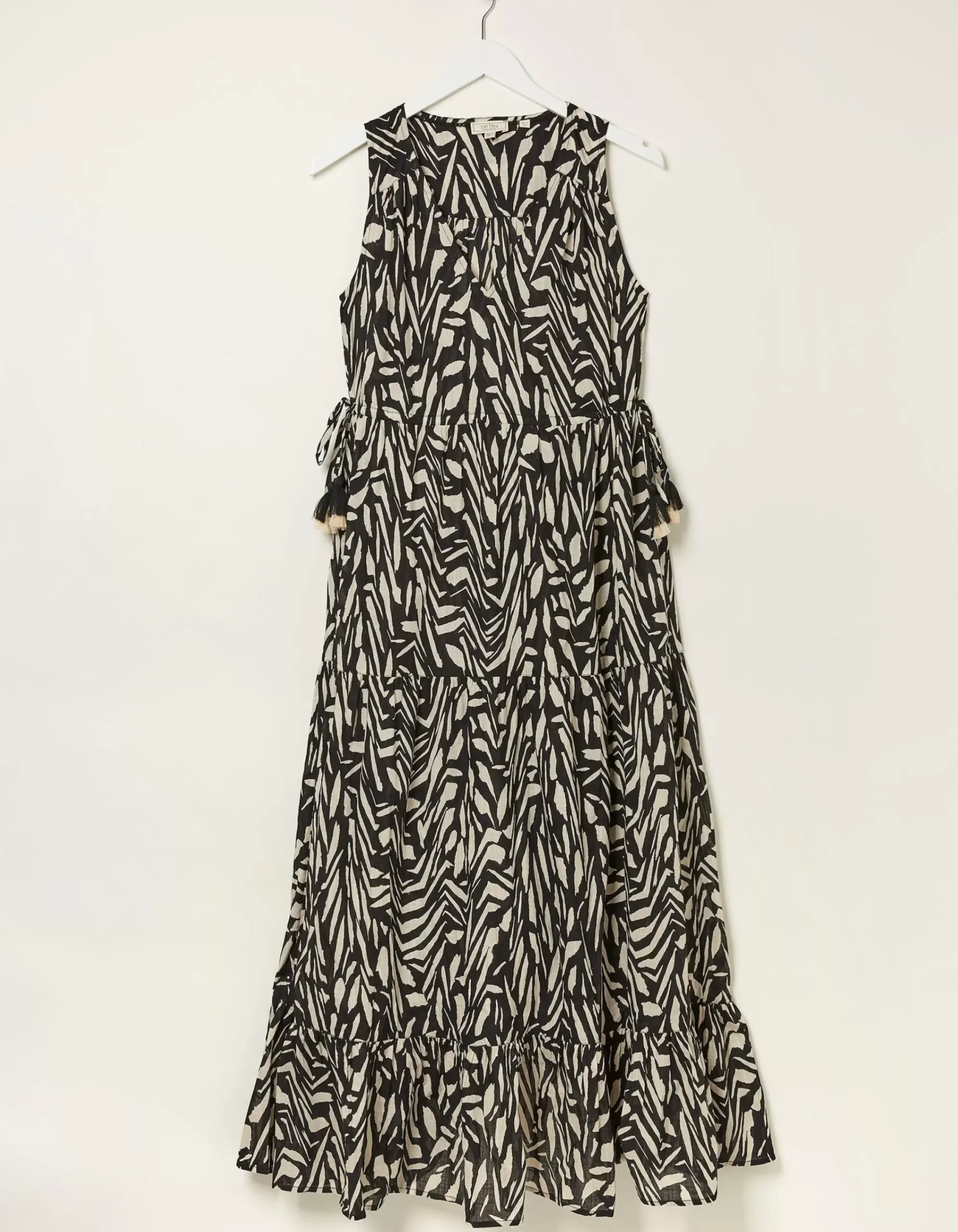 FatFace Avery Paint Stroke Midi Dress Black