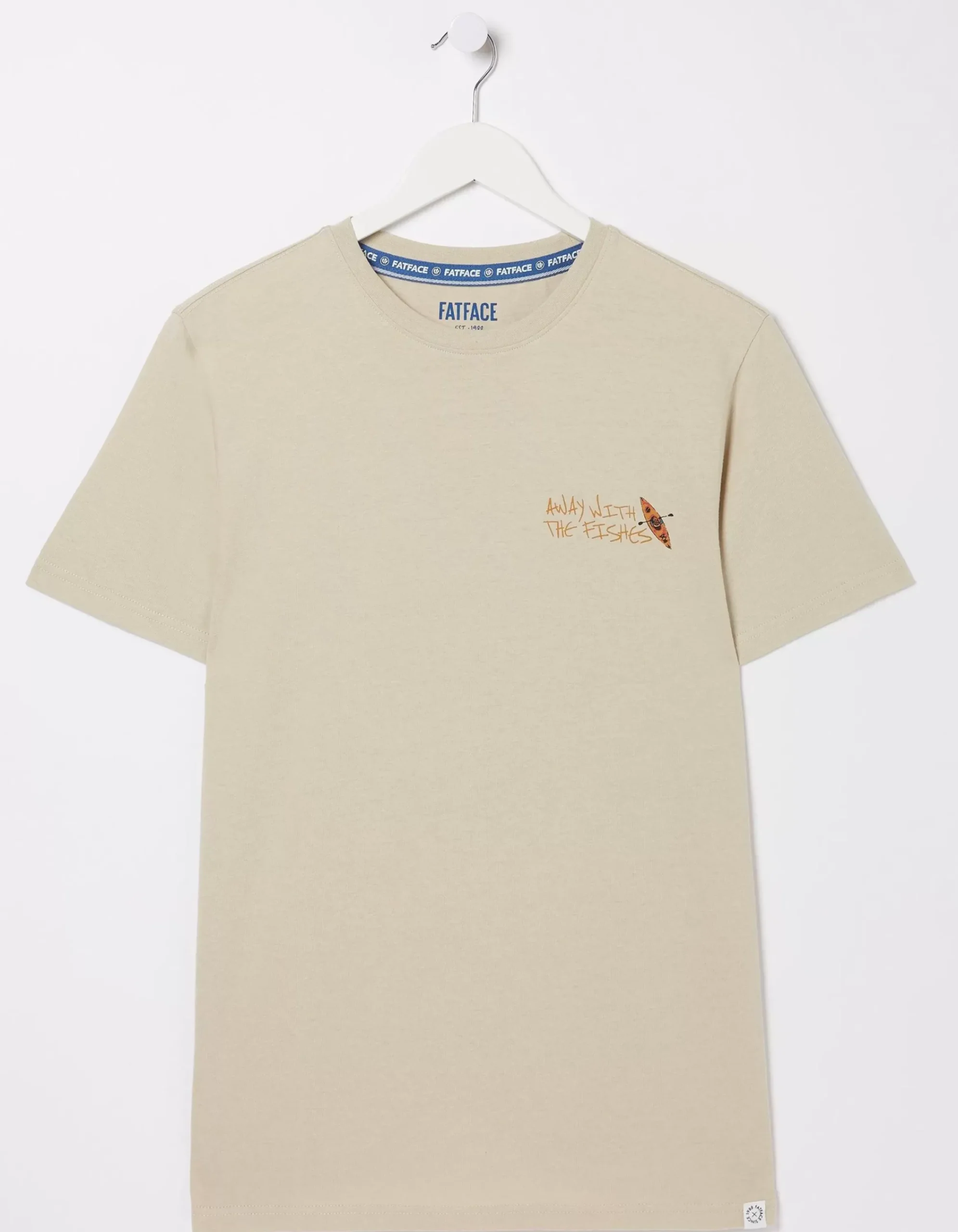 FatFace Away With The Fishes T-Shirt Washed Natural Clearance