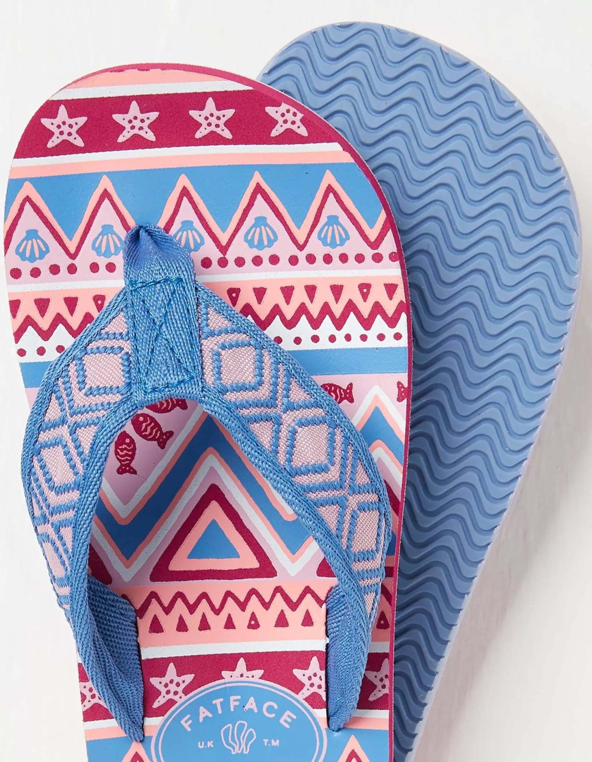 FatFace Aztec Flip Flops Raspberry Red Discount