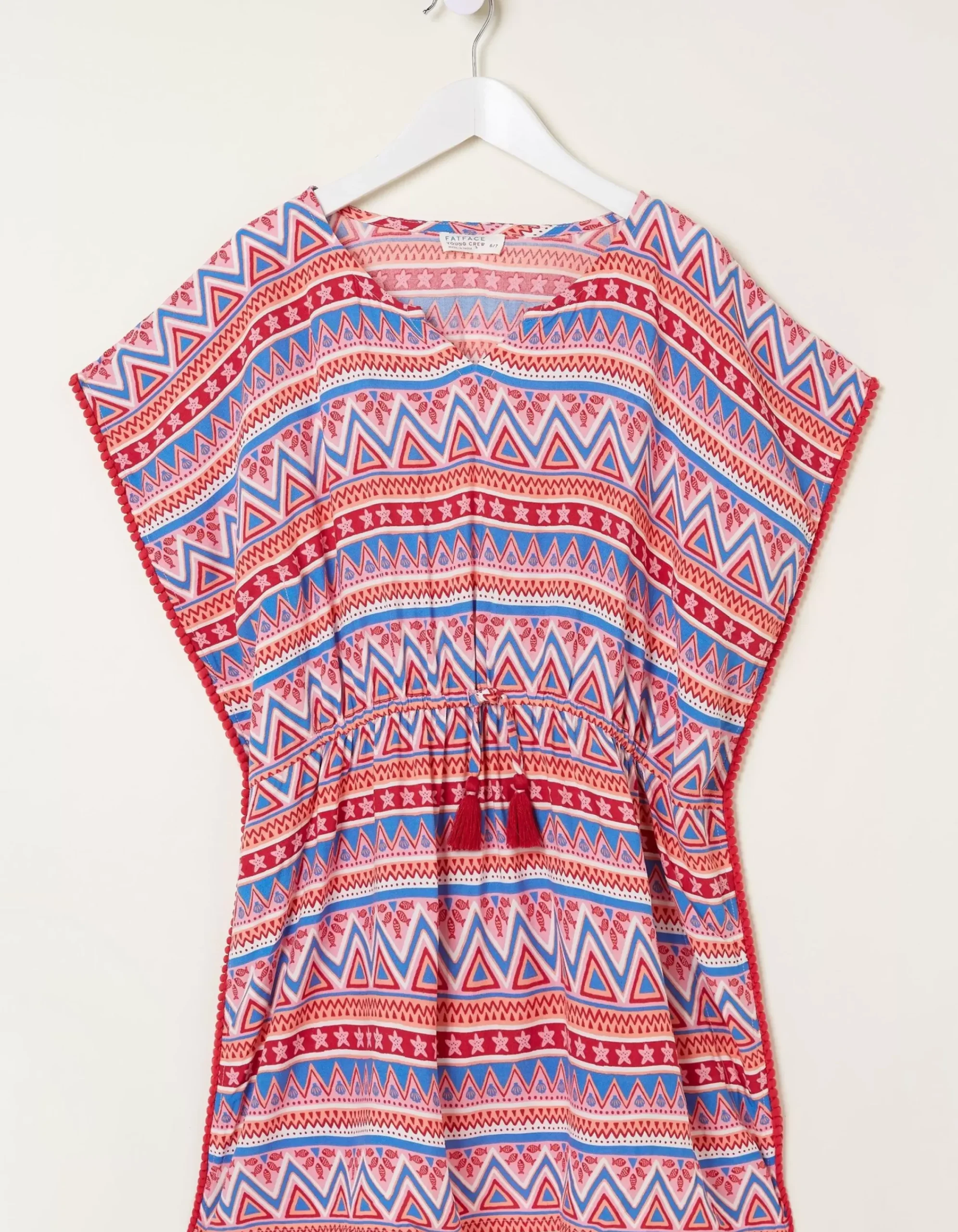 FatFace Aztec Print Kaftan Raspberry Red New