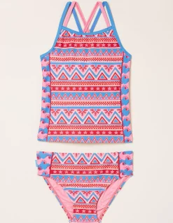 FatFace Aztec Tankini Raspberry Red New