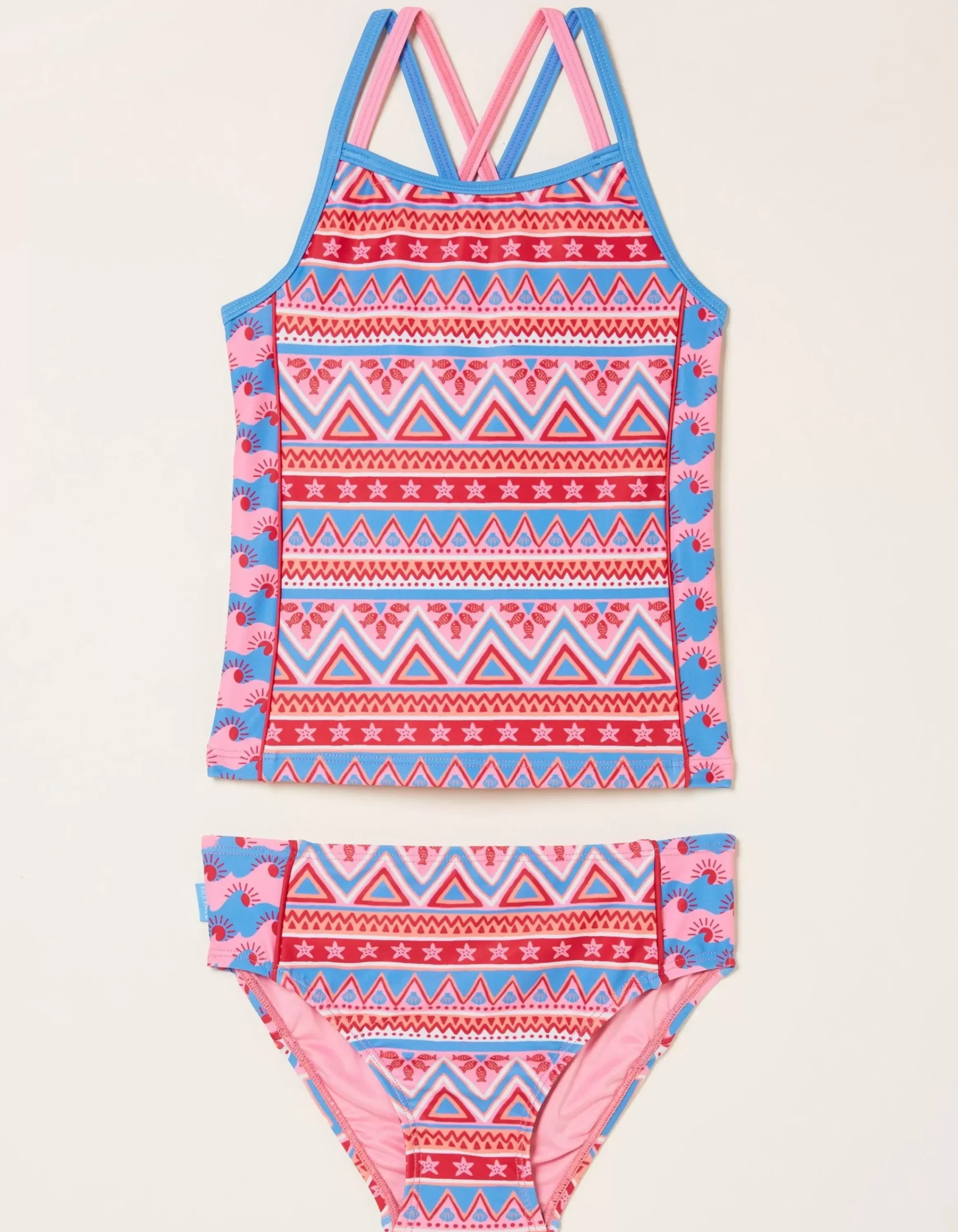 FatFace Aztec Tankini Raspberry Red New