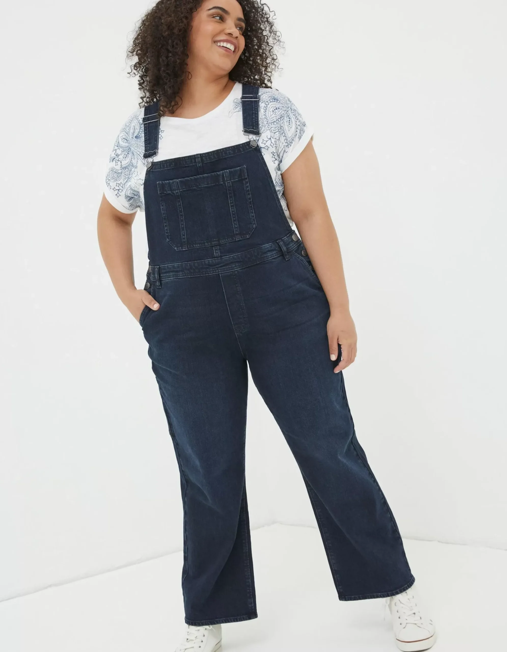 FatFace Banbury Dungarees Dark Blue Clearance