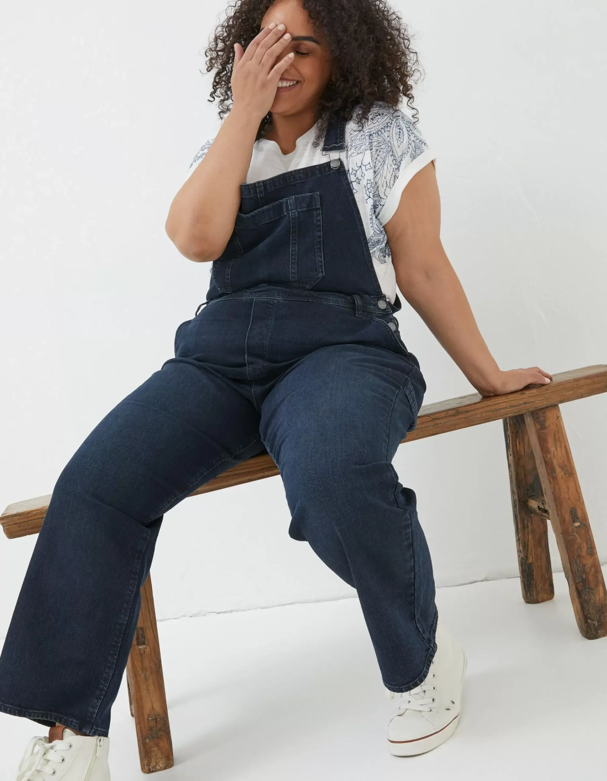 FatFace Banbury Dungarees Dark Blue Clearance