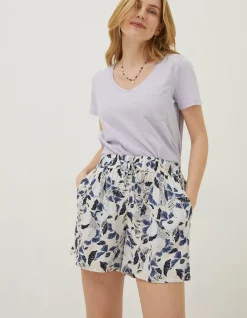 FatFace Batik Flower Flippy Shorts Ivory Clearance