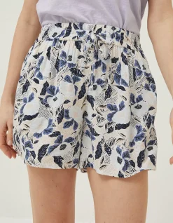 FatFace Batik Flower Flippy Shorts Ivory Clearance