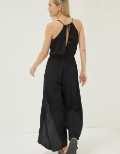 FatFace Beach Wear Hollywell Jumpsuit Black Online