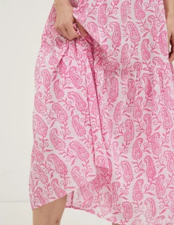FatFace Beachwear Ayanna Paisley Midi Dress Bright Pink Best