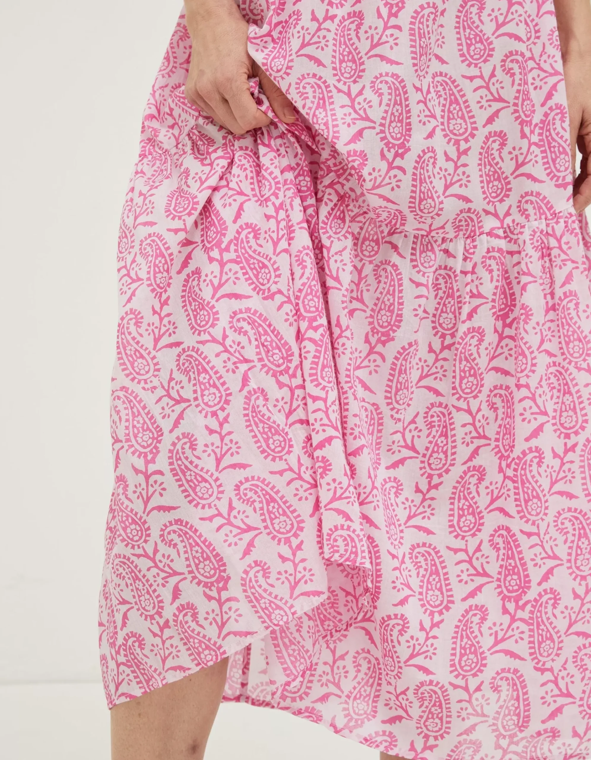 FatFace Beachwear Ayanna Paisley Midi Dress Bright Pink Best