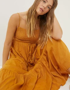 FatFace Beachwear Jo Midi Sundress Golden Yellow Outlet