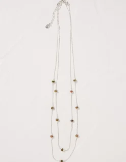 FatFace Bead Layered Necklace Silver Sale