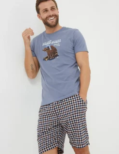 FatFace Bearly Awake T-Shirt Blue Best