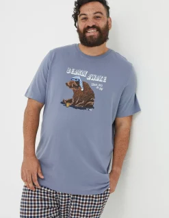 FatFace Bearly Awake T-Shirt Blue Best