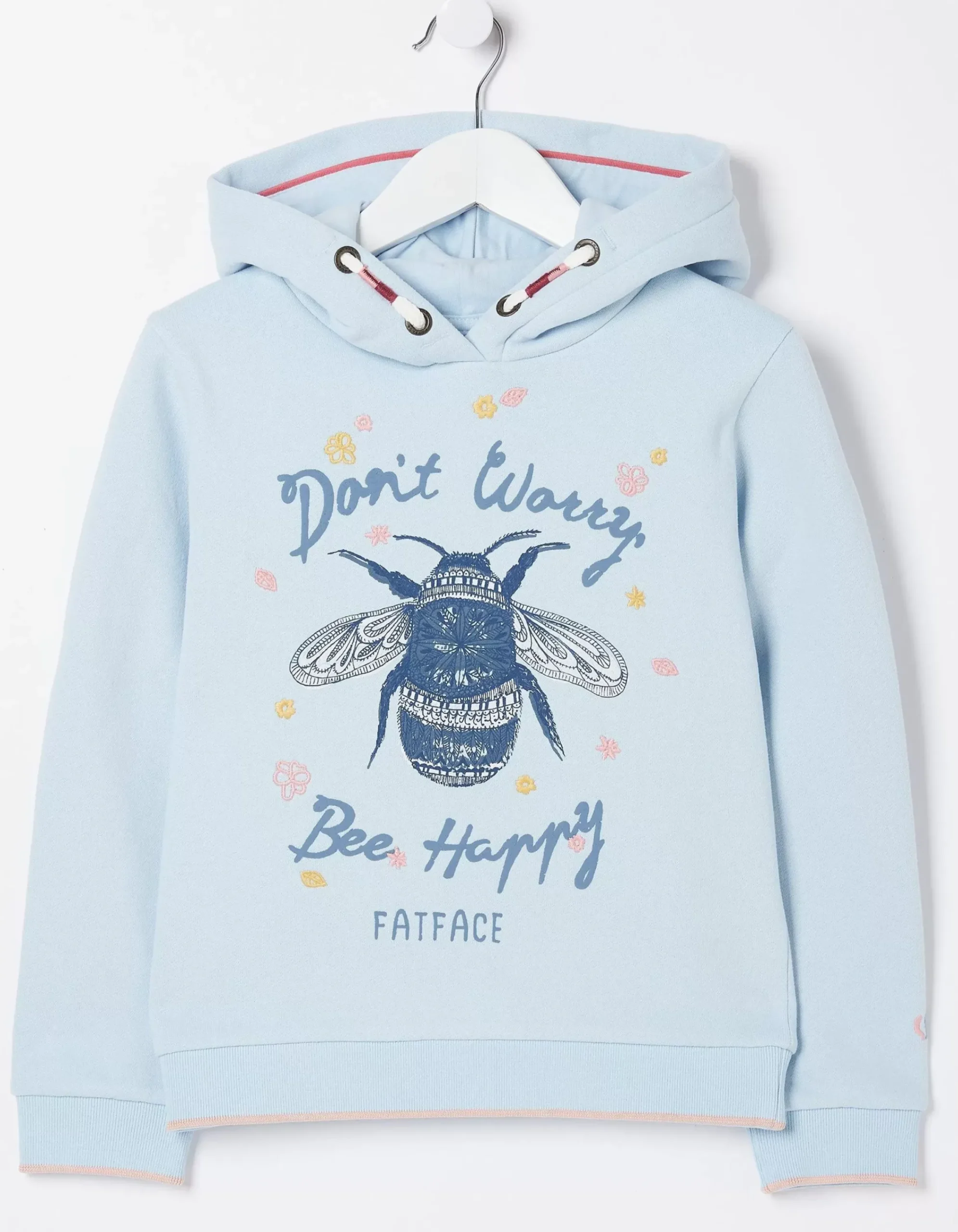 FatFace Bee Hooded Sweat Light Blue New