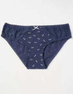 FatFace Bee Print Mini Knickers Navy Discount