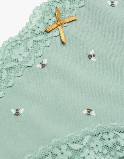 FatFace Bee Print Short Knickers Green Haze Outlet