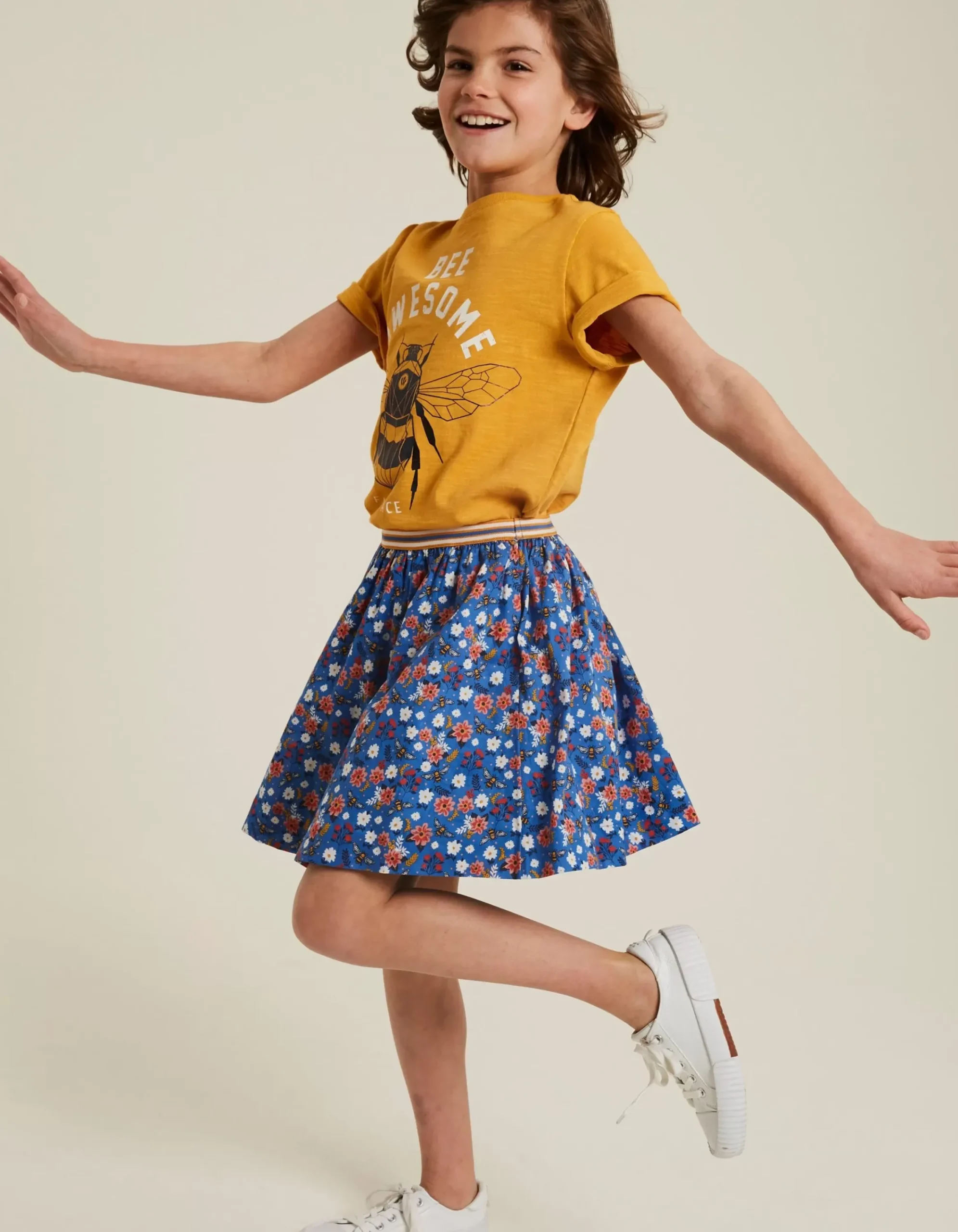 FatFace Bee Print Skirt Cobalt Clearance