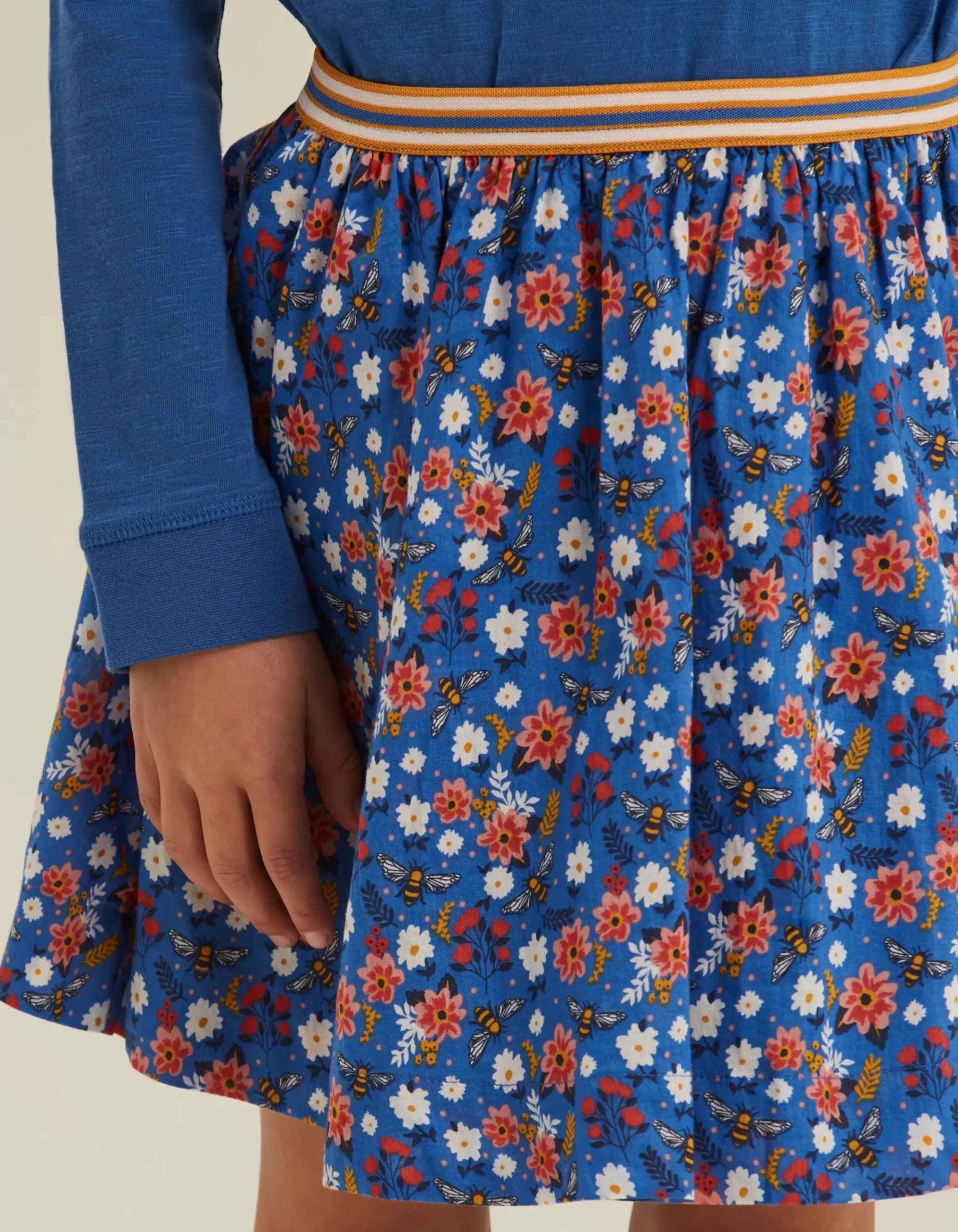 FatFace Bee Print Skirt Cobalt Clearance