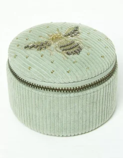 FatFace Bee Travel Jewellery Box Light Green Clearance