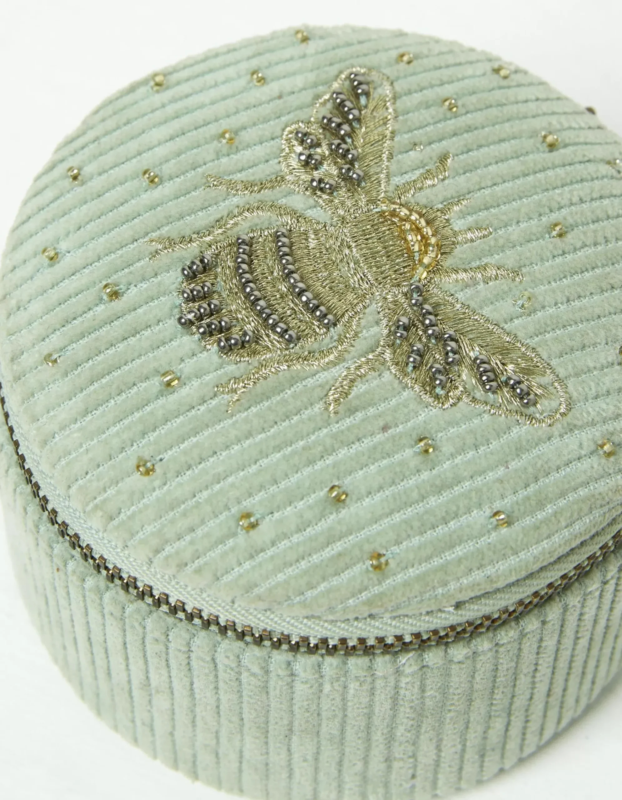 FatFace Bee Travel Jewellery Box Light Green Clearance