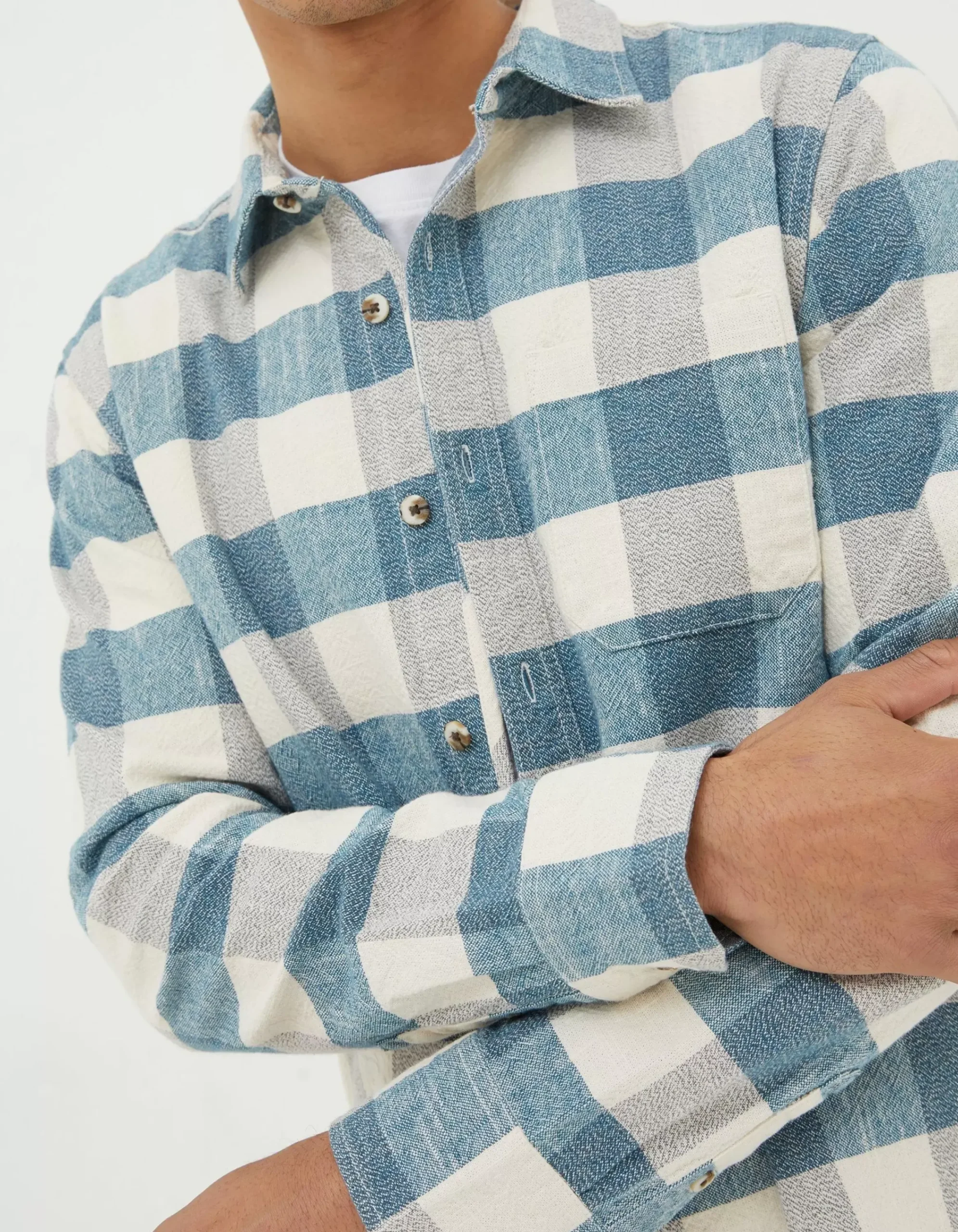 FatFace Belby Check Shirt Blue Outlet