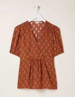 FatFace Bella Woodblock Blouse Tan Hot