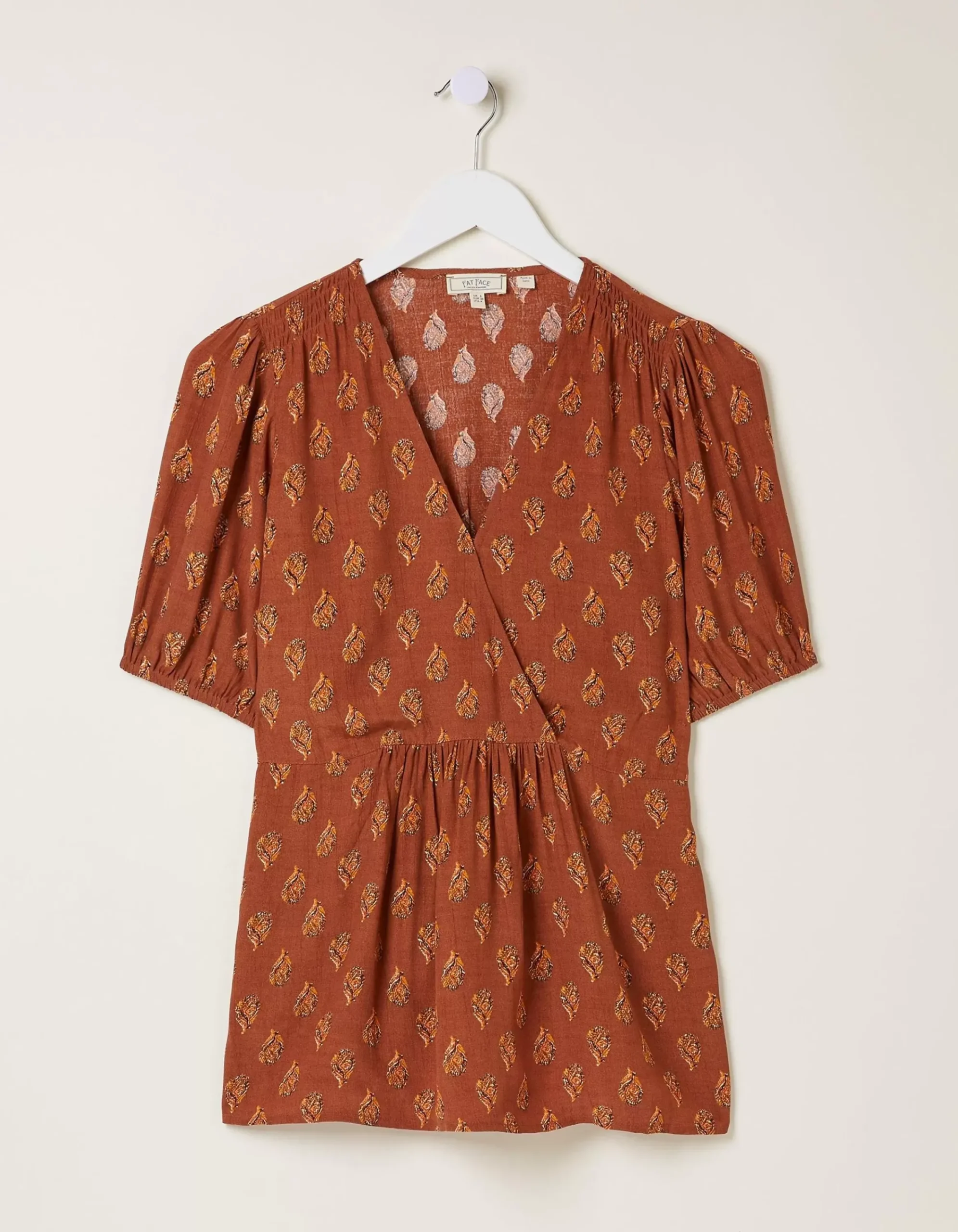 FatFace Bella Woodblock Blouse Tan Hot