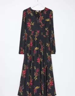 FatFace Bennie Floral Midi Dress Black Hot