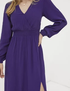 FatFace Bennie Wrap Midi Dress Plum Best