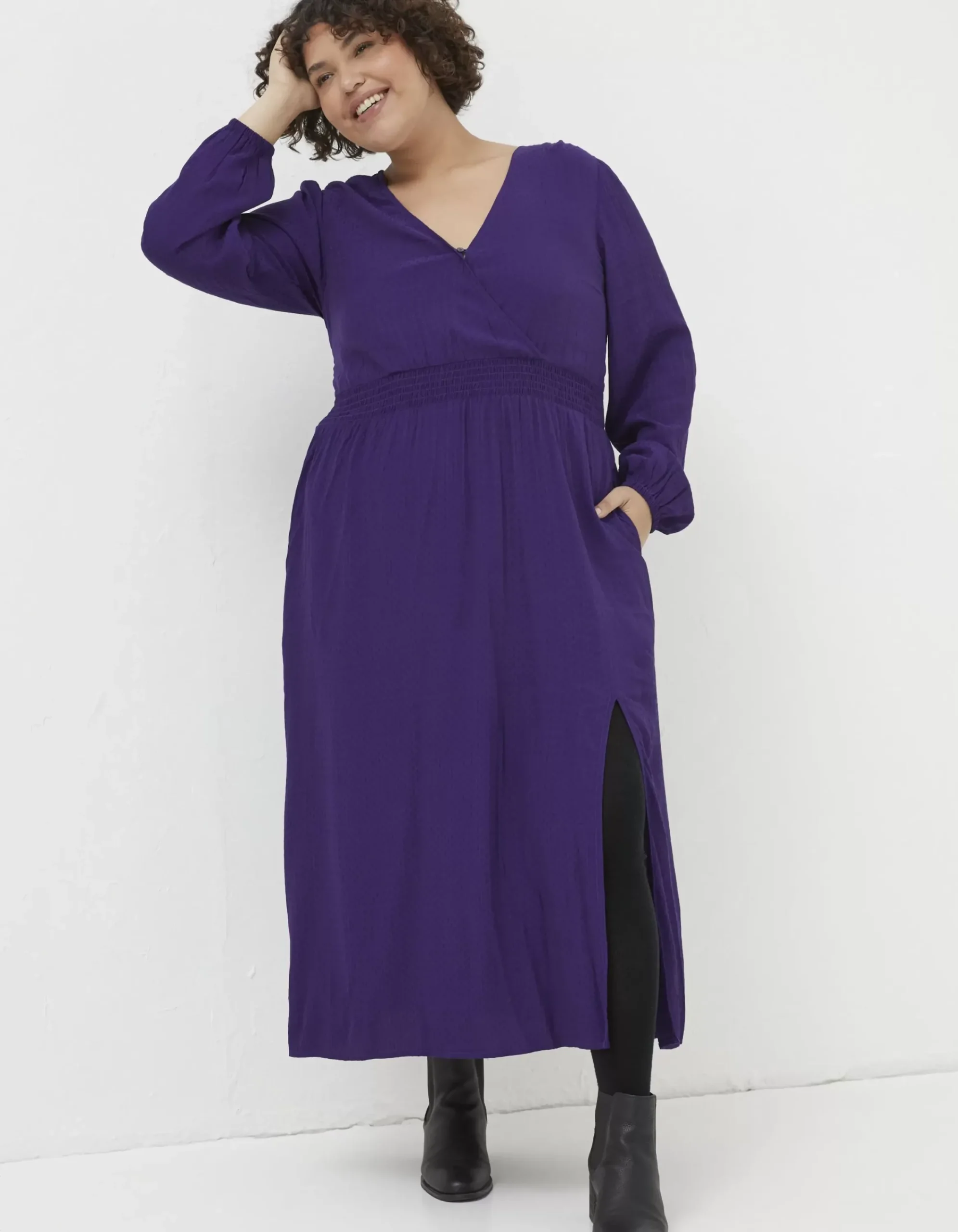 FatFace Bennie Wrap Midi Dress Plum Best