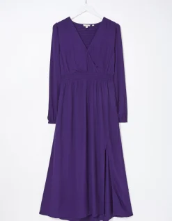 FatFace Bennie Wrap Midi Dress Plum Best