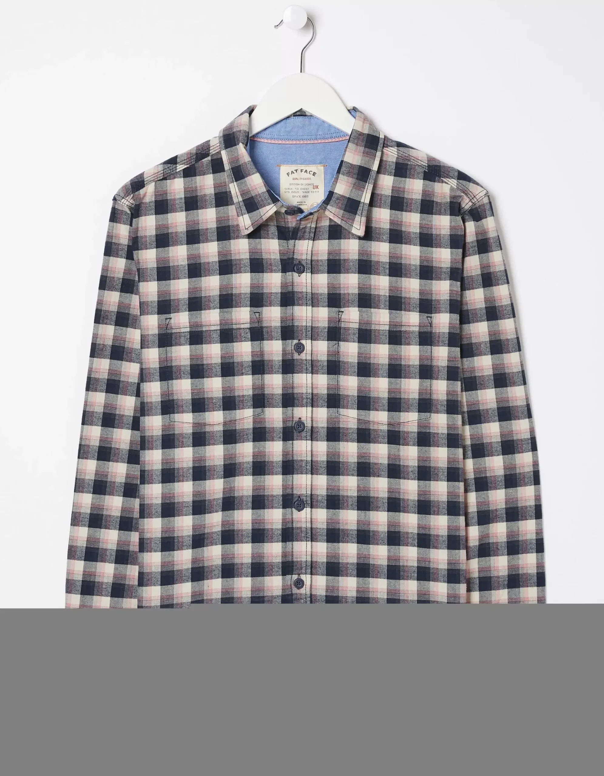 FatFace Benton Check Shirt Navy Online