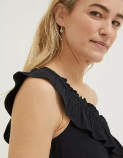 FatFace Bernie Asymmetric Cami Top Black Discount
