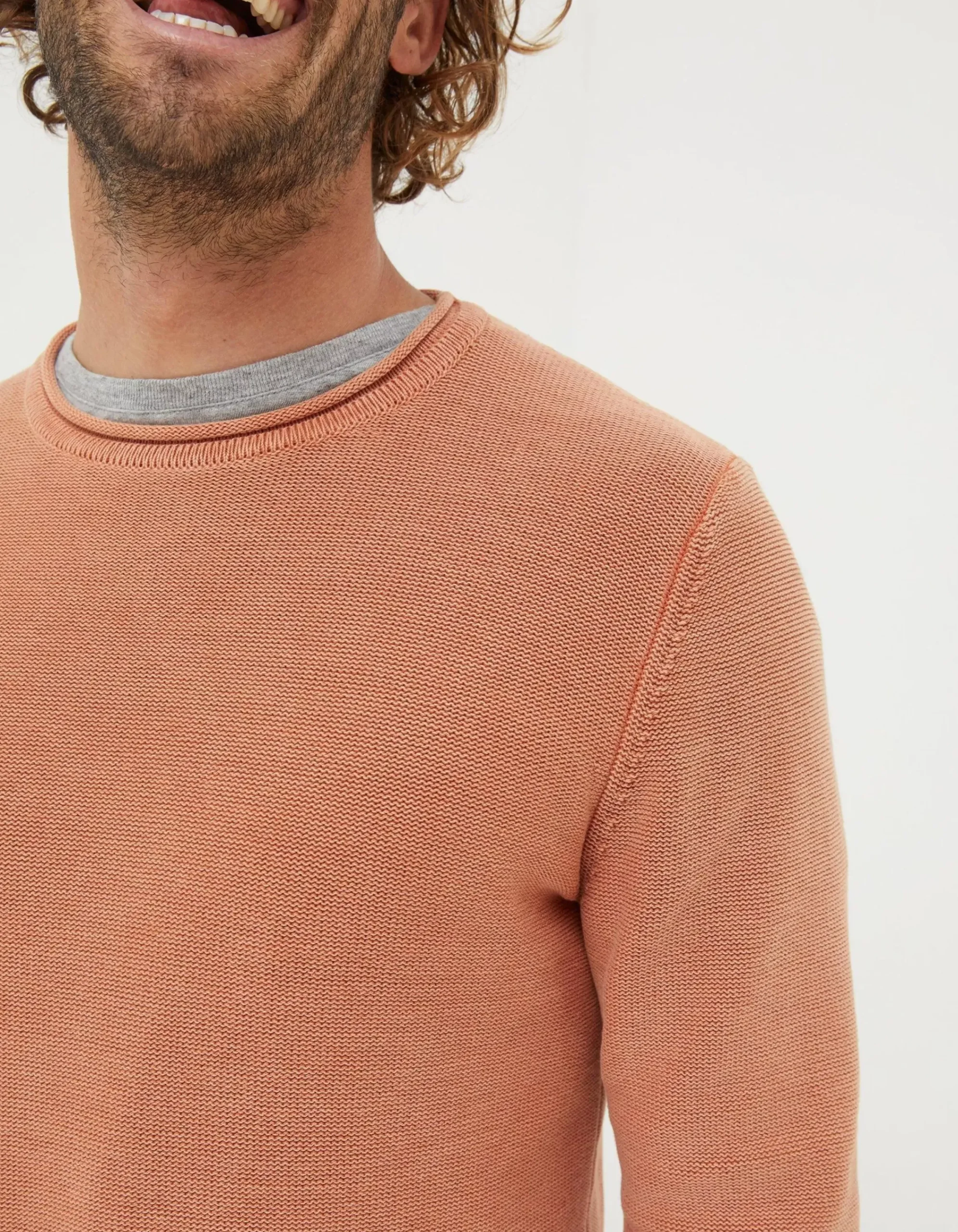 FatFace Berwick Washed Crew Jumper Dusky Orange Sale