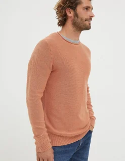 FatFace Berwick Washed Crew Jumper Dusky Orange Sale