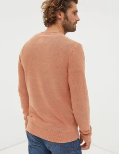 FatFace Berwick Washed Crew Jumper Dusky Orange Sale