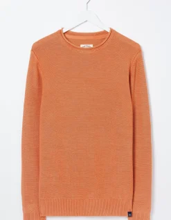 FatFace Berwick Washed Crew Jumper Dusky Orange Sale