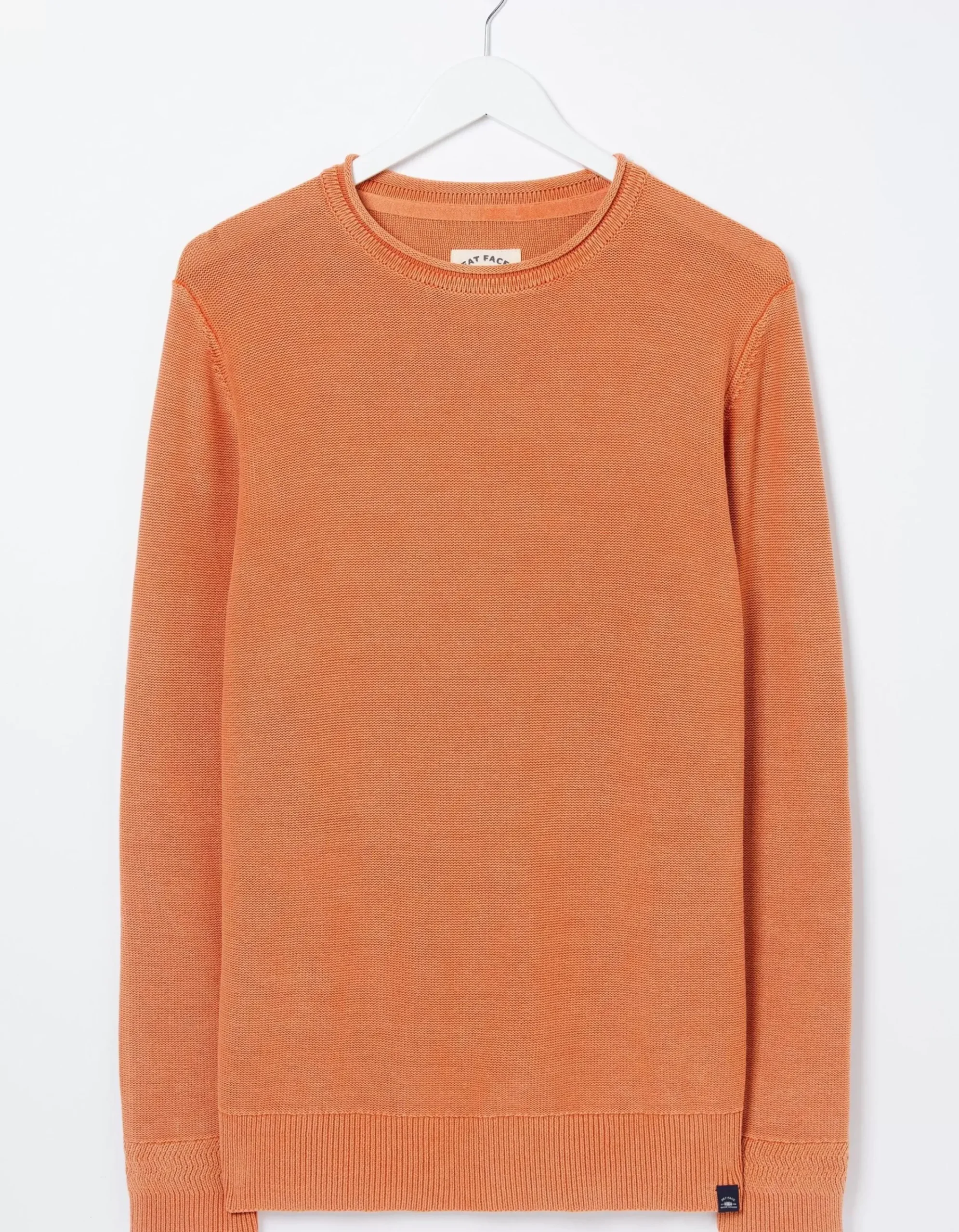 FatFace Berwick Washed Crew Jumper Dusky Orange Sale
